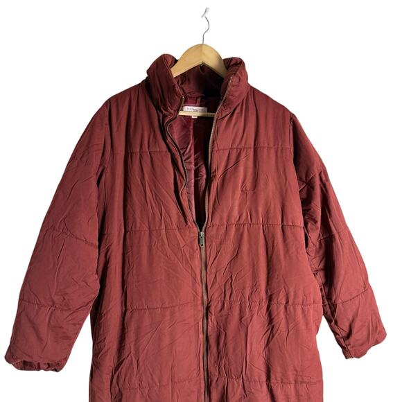 Sweet Baby Jamie Ruby Red Zip Up Long Sleeve Midi Winter Puffer Coat Size XS - Picture 7 of 15